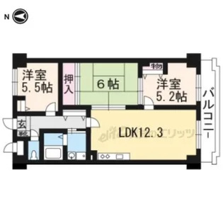 グランビュー嵐山【504号室】の間取り