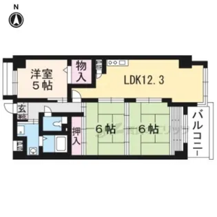 エクセレア花屋町【601号室】の間取り