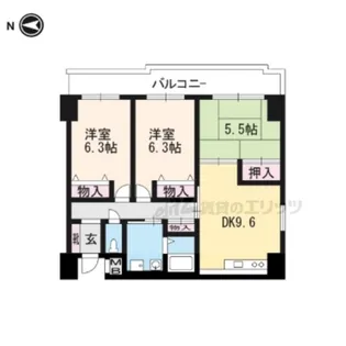 ノイ・ディアール御池【401号室】の間取り