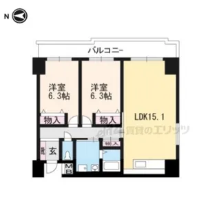 ノイ・ディアール御池【703号室】の間取り