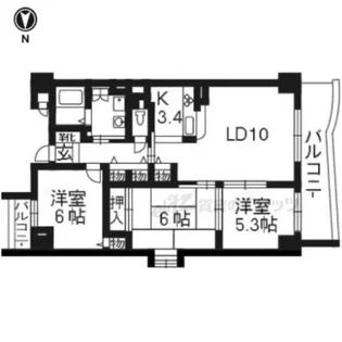 古西町446【401号室】の間取り