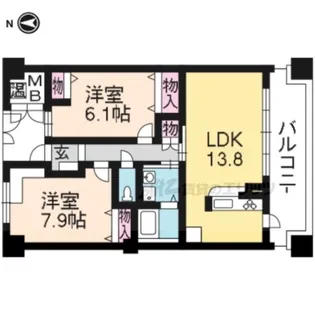 SQUARE SHA NO ICHI【305号室】の間取り