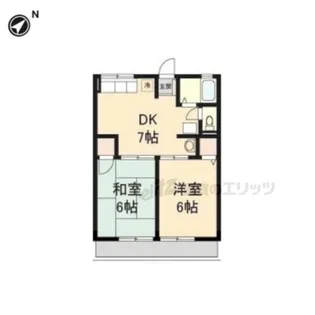 サンハイム伊勢【B201号室】の間取り