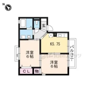 サニーコートA【1階】の間取り