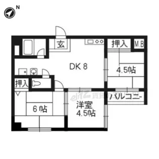 ヴィエント北花山【408号室】の間取り