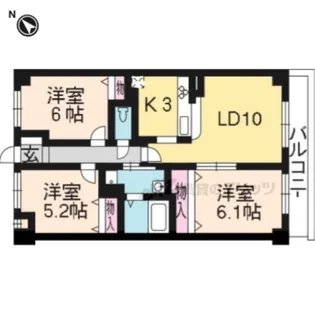 プリマヴェーラ桃山【304号室】の間取り