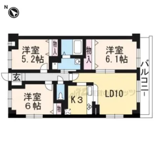 プリマヴェーラ桃山【201号室】の間取り