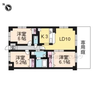 プリマヴェーラ桃山【107号室】の間取り