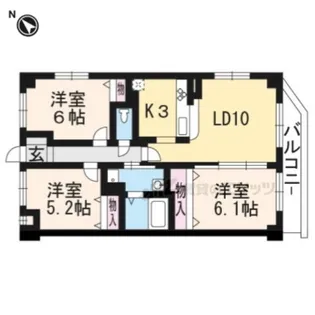 プリマヴェーラ桃山【208号室】の間取り