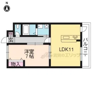 フレーヴァー七瀬川【4階】の間取り