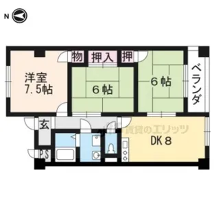 オークハイツ【305号室】の間取り