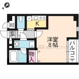 クオリカ西京極【406号室】の間取り