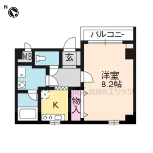 クオリカ西京極【308号室】の間取り