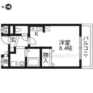 ジェルメ伏見【202号室】の間取り