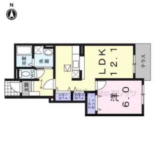 フラットNORTH【1階】の間取り