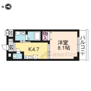 レクサス深草1号館【208号室】の間取り