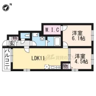 レフィナード【1階】の間取り