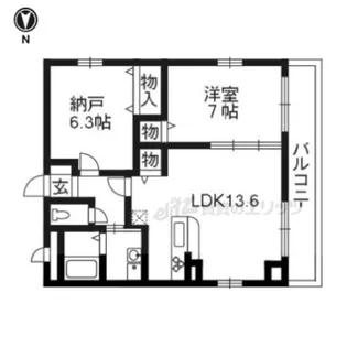 トゥー・ル・モンド京都五条【5階】の間取り