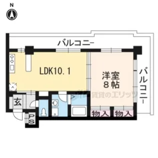 ヴァンボヌール【605号室】の間取り
