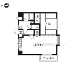 クレール下鴨【4-B号室】の間取り