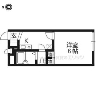 レオパレスブライトン新田辺【206号室】の間取り