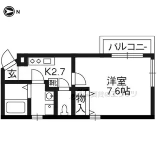 フラット長者町【203号室】の間取り