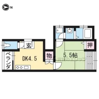 1DKの間取り画像