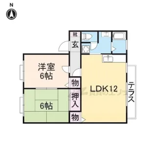 セラビ梅美台【B103号室】の間取り