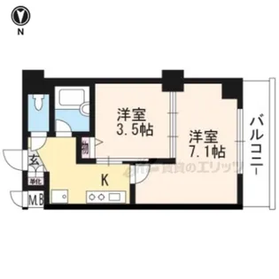 De’lead金閣寺道【307号室】の間取り