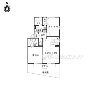 リビングタウン学研都市G棟【1階】の間取り