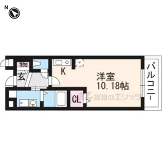 WEST【104号室】の間取り