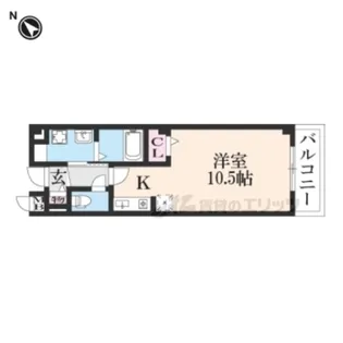 WEST【104号室】の間取り