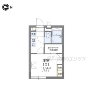 レオパレス大徳B【103号室】の間取り
