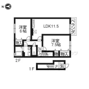 グランモアA【2階】の間取り