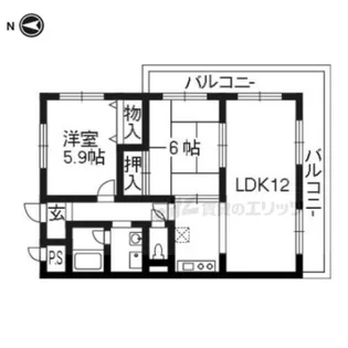 グランシャリオ1番館【304号室】の間取り