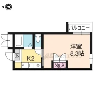 黒門京邑館【201号室】の間取り