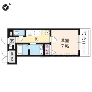 ベルヴィ大津【107号室】の間取り