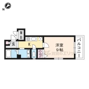 ベルヴィ大津【201号室】の間取り