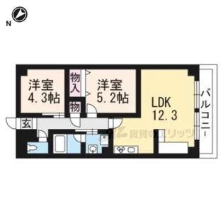 ヴィエナ栗東【1階】の間取り