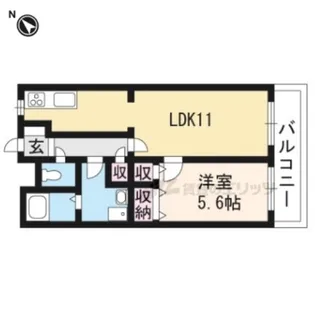 ベルヴィ栗東【4階】の間取り