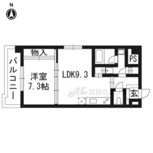 サルタル大和大路【308号室】の間取り