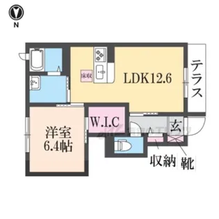 グランシード等持院【102号室】の間取り