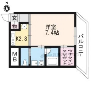 モノコモド御前B棟【2階】の間取り