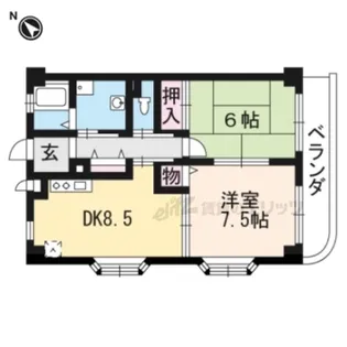 フルーレ伊勢Ⅱ【201号室】の間取り