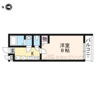 フラッティ唐橋【4階】の間取り