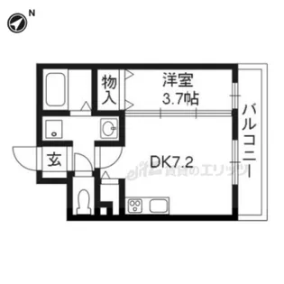ハピネスクエア桂【111号室】の間取り