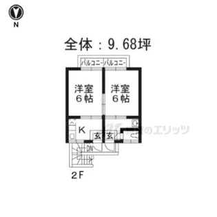北波アパート【2F号室】の間取り
