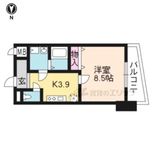 CITY SPIRE浜大津駅前【907号室】の間取り