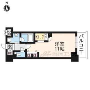 レジディア御所東【302号室】の間取り