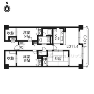 グランデュール鴨川1番館507【507号室】の間取り